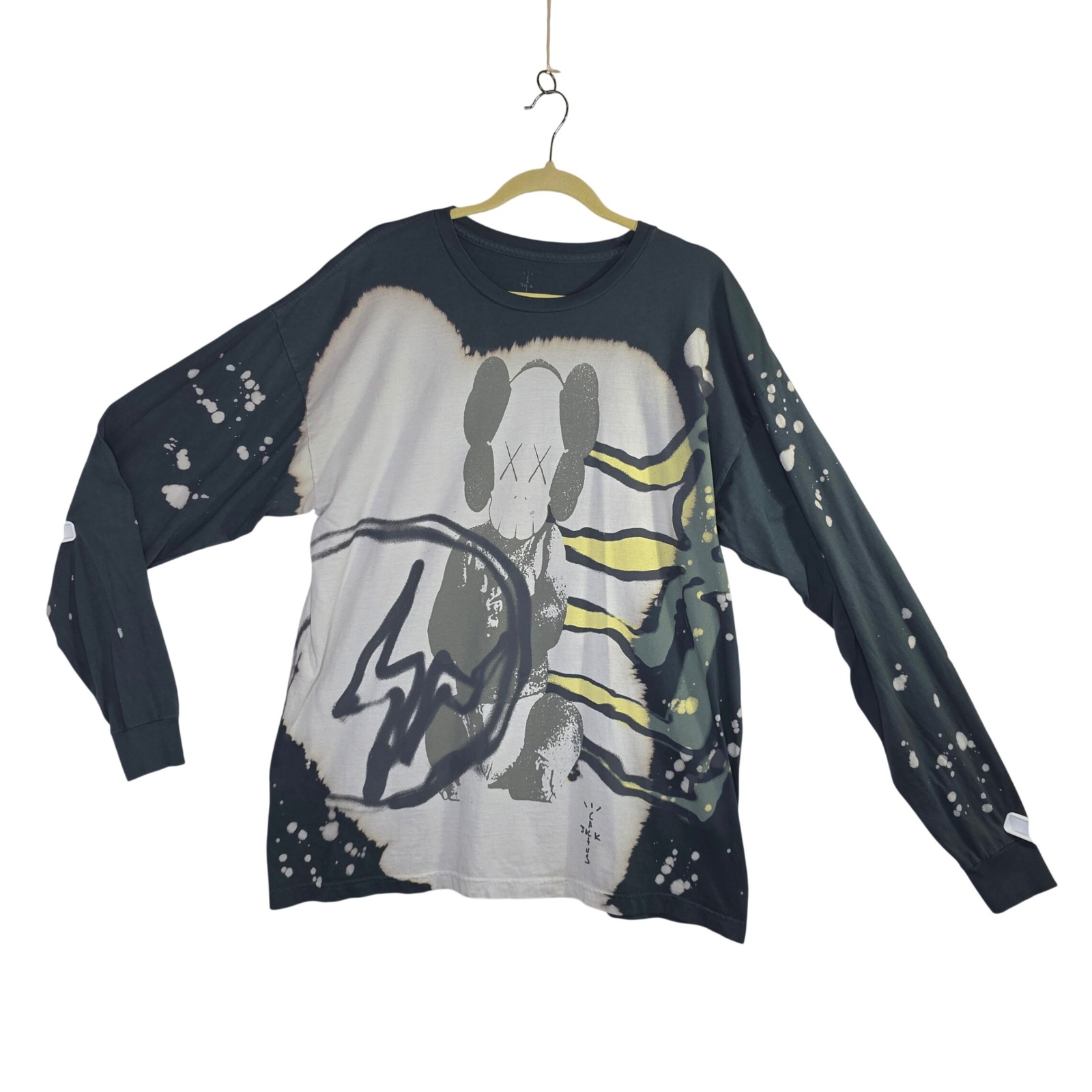 Travis Scott Cactus Jack Kaws Fragmentdesign Long Sleeve Bleached Tshirtxl Rare